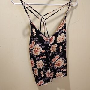 American Eagle Outlook floral strappy tank top size XS
